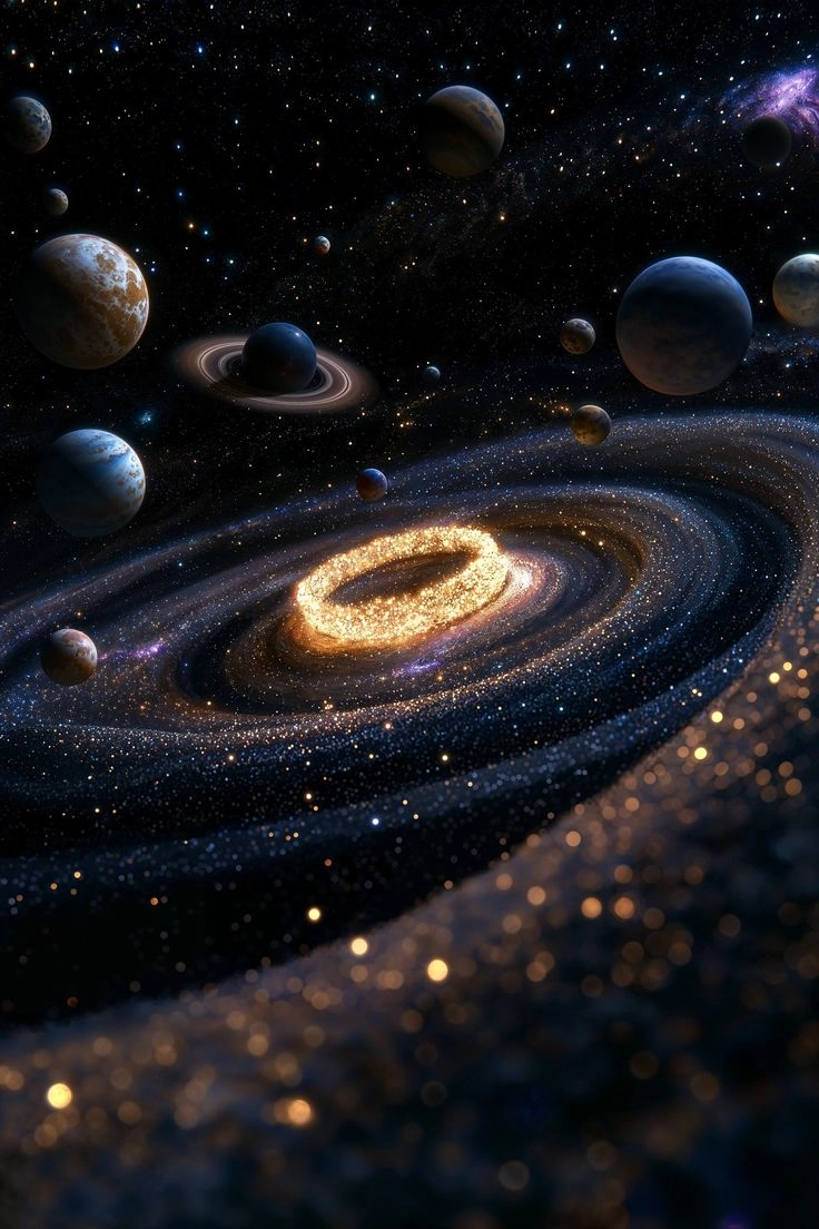 Художественная визуализация солнечной системы