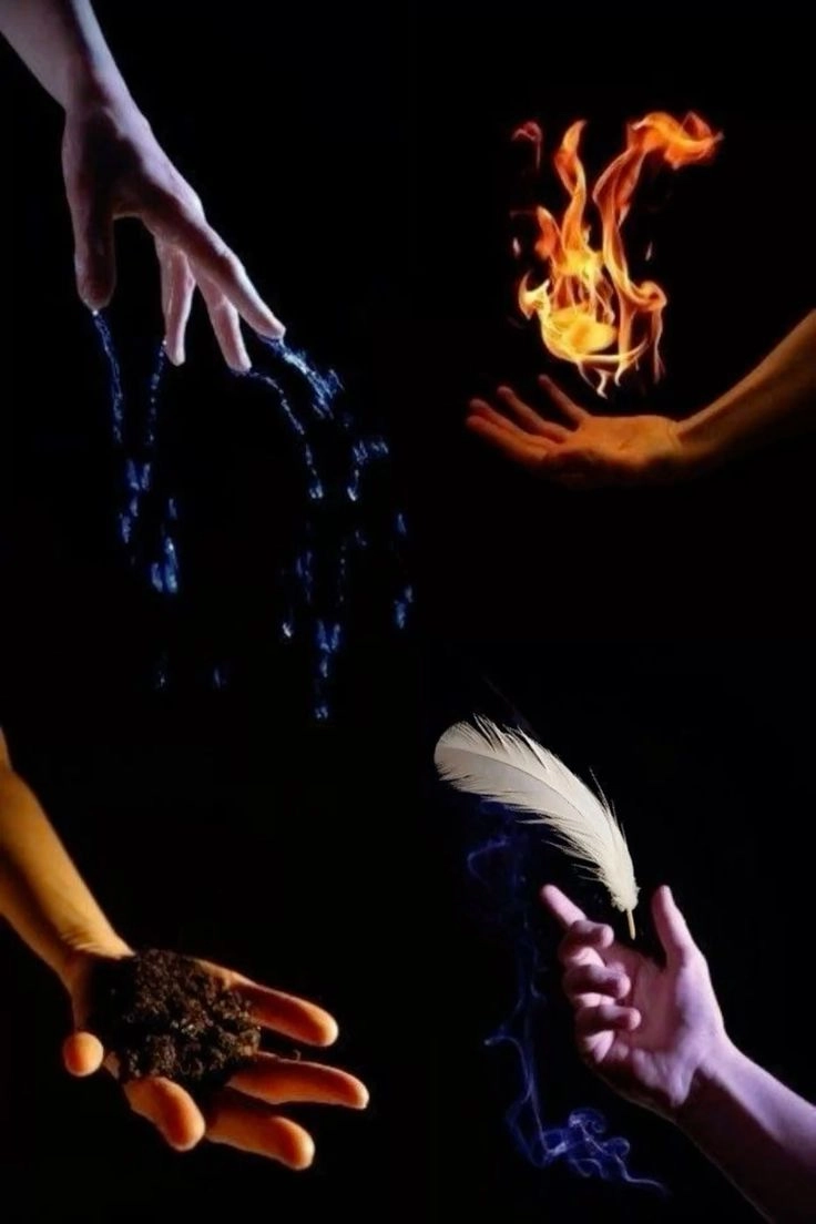 4 стихии: Земля, Вода, Воздух, Огонь