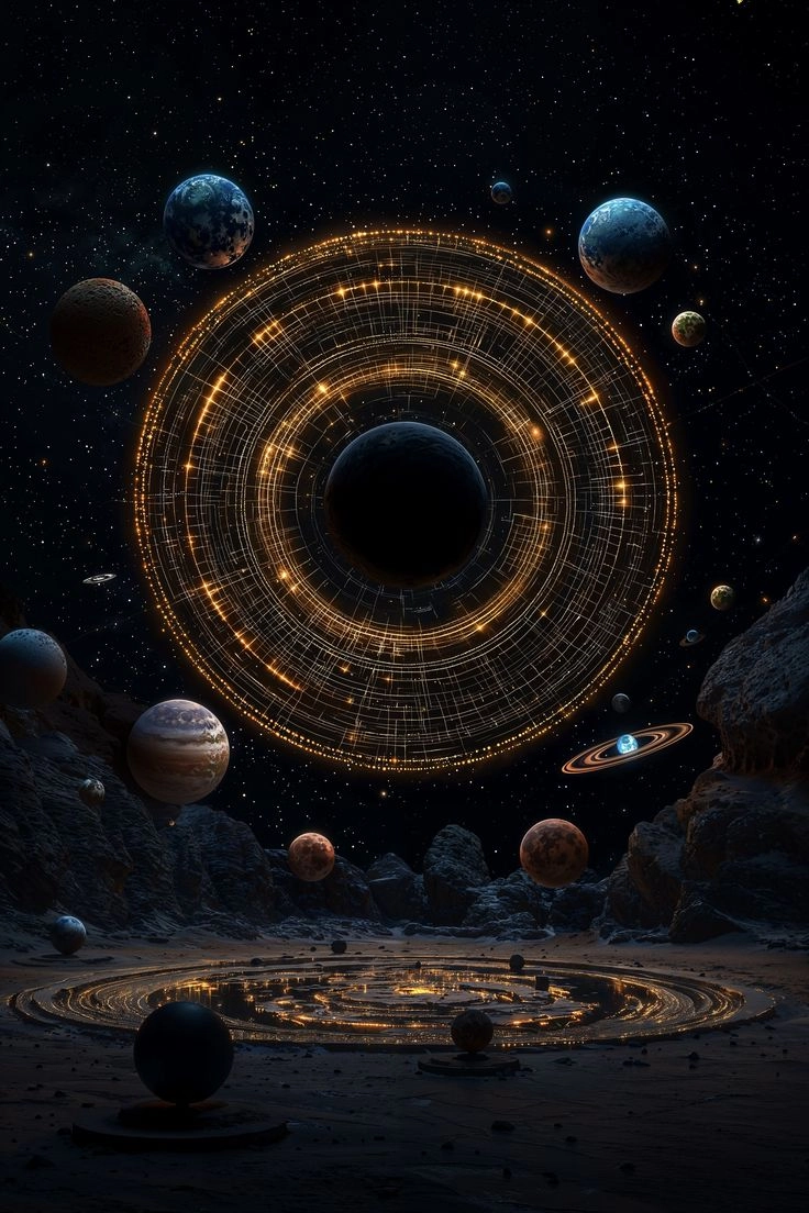 Художественное изображение - Планеты вокруг Солнца